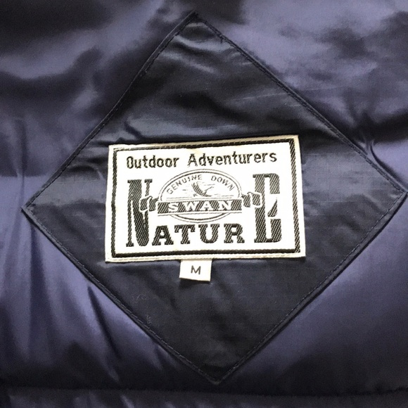 Deep Navy Blue oversized Down Coat with detachable hood - Picture 2 of 11